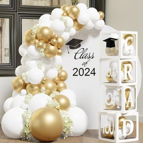 Sergio M's Amazon Page Graduation Party Ideas Fancy, Beige Graduation Party, Gold And White Graduation Party Ideas, Gold Graduation Centerpieces, Elegant Graduation Party Ideas, Neutral Graduation Party, Elegant Graduation Party Decorations, White And Gold Graduation Party, Aesthetic Grad Party