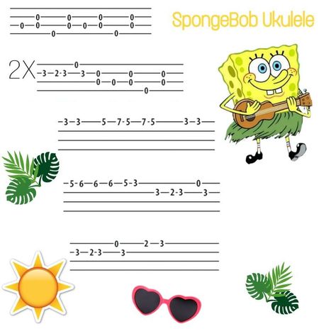 Akordy Na Ukulele, Ukulele Fingerpicking Songs, Ukulele Tabs Songs, Spongebob Theme, Ukelele Chords Ukulele Songs, Ukulele Fingerpicking, Ukulele Songs Beginner, Easy Ukulele Songs, Ukulele Chords Chart