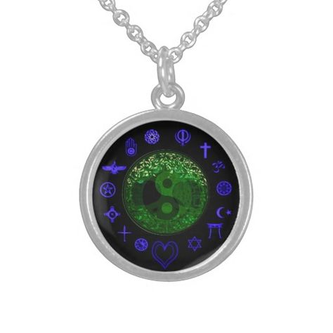 ying yang and tree of life neon blue and green custom necklace, This necklace was made by Amelia Carrie and is Sterling Silver and available at the TreeofLifeShop.com which features trees of life, yin yangs, peace symbols and other positive and inspirational art. Peace Symbols, Camera Necklace, Yin Yang Necklace, Spy Camera, Hidden Camera, Back Necklace, Custom Personalized Gifts, Tree Of Life Necklace, Ying Yang