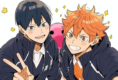 Kagehina Cute, Kageyama X Hinata, Haikyuu Volleyball, Hinata Shoyo, Haikyuu Kageyama, Anime Undertale, Kageyama Tobio, Haikyuu Manga, Haikyuu Fanart