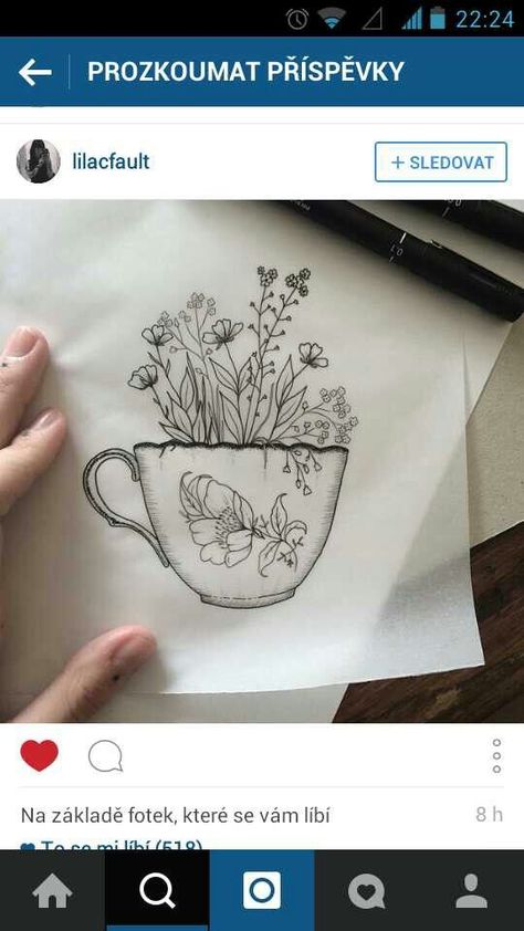 lovely cute tattoo cup flowers Tea Cup Tattoo With Flowers, Coffee Cup And Flowers Tattoo, Coffee Mug With Flowers Tattoo, Flowers In Coffee Mug Tattoo, Coffee Cup With Flowers Drawing, Floral Coffee Cup Tattoo, Flowers In Teacup Tattoo, Antique Tea Cup Tattoo, Floral Teacup Tattoo