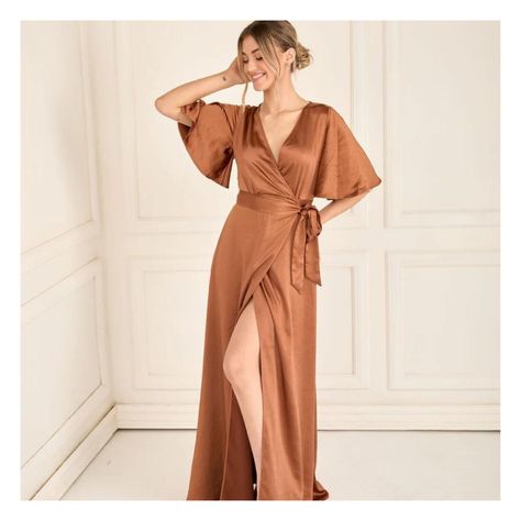 We are obsessed with our @sixstories bridesmaid dresses 🥂 ⁠ ⁠ This week on the feed we are showcasing the stunning rust collection, perfect for that autumn wedding 🌸⁠ ⁠ Book your appointment today to come and see our amazing collection of bridesmaid dresses 🤍⁠ ⁠ DM to book ⁠ ⁠ #brides #bridesmaiddresses #bridesmaid #sixstories #weddinglook #bridetribe #bridesquad #2025bride #2026bride #2025wedding #2026wedding Rust Wrap Dress, Bridesmaid Pallet, Maids To Measure, Rust Bridesmaid Dress, Dress Satin Bridesmaid, Satin Bridesmaid Dress, Wedding Palette, Maxi Bridesmaid Dresses, Wedding 2024