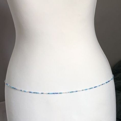 Blue Beaded Belly Chain, Waist Bead, Body Chain,Bikini Jewelry 30-32 inch custom | eBay Blue Waist Beads, Beaded Body Chain, Beaded Belly Chain, Beaded Waist Chain, Aesthetic Men, Waist Jewelry, Puka Shell, Beaded Jewellery, Belly Chain