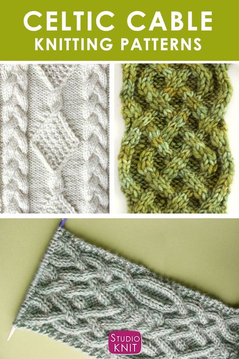 My Lucky Celtic Cable Knitting Patterns are really popular are classic interwoven Irish-inspired designs are sure to delight! #StudioKnit #celticcable #cableknit #celticknit Aran Knit Scarf Pattern, Celtic Knitting Charts, Celtic Knot Knitting Pattern, Celtic Cable Knit Patterns Free, Heart Cable Knit Pattern, Cable Patterns Knitting Free, Celtic Cable Knit Patterns, Celtic Knitting Patterns Free, Free Aran Knitting Patterns For Women