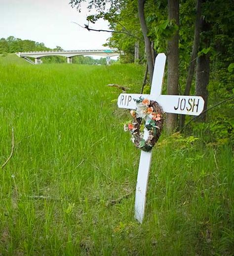 A collection of Roadside Memorials discovered on my journeys throughout Canada and the US I have documented more than 100 Roadside Memorials so far. The styles range from simple crosses to elaborately decorated shrines with photos, keepsakes, mementos, flowers, and stuffed animals. These memorials can be found around the world but it seems to be a growing trend that I have become increasingly aware of over the past decade. According to David Pierce on his … Timelapse Photography, Roadside Memorial, Memorial Cross, Production Photography, Digital Menu Boards, Truth And Dare, Time Lapse Photography, Digital Menu, Menu Boards