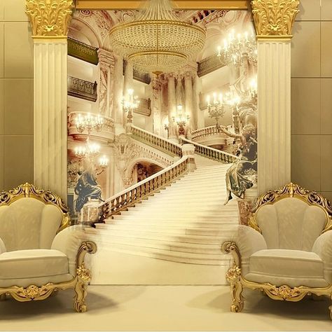 3d murals living room entrance wallpaper wedding photography background  wall painting palace stairsl photo wallpaper Beibehang Palace Stairs, Background Furniture, Stairs Wall, Wallpaper Wedding, 3d Wallpaper Mural, 3d Wallpaper For Walls, Background Painting, Stairway Design, 3d Wall Murals