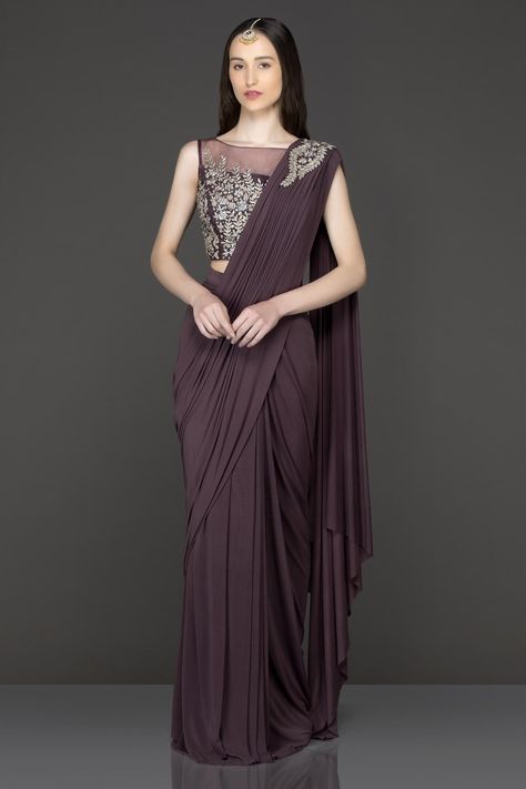 Wine Colour, Net Blouse, Net Blouses, Readymade Saree, Net Saree, Buy Wine, Indian Wedding Dress, Wine Colored, Custom Tailoring