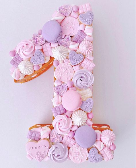 Unicorn Number Cake, Number One Cake, Number 1 Cake, Cake Stickers, Alphabet Cake, Number Birthday Cakes, Cake Lettering, Letter Cake, Cream Tart