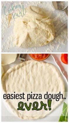 Easiest Pizza Dough, Quick Easy Pizza Dough, Pizza Dough Recipe Quick, Dough Recipe Easy, Quick Pizza Dough, No Yeast Pizza Dough, Best Pizza Dough Recipe, Pizza Dough Recipes, Cooking With Karli