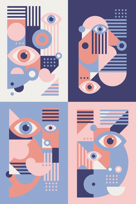 Ilustrasi Dan Poster, 카드 디자인, Abstract Illustration, Eye Design, Illustrations And Posters, Pattern Illustration, Design Graphique, Graphic Design Posters, Graphic Designers