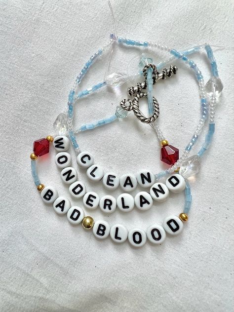 3 light blue seed bead friendship bracelets for eras tour  for 1989 album Wonderland Taylor Swift Bracelet, Clean Taylor Swift Bracelet, Taylor Swift Bracelets Seed Beads, 1989 Taylor Swift Bracelet Ideas, Bad Blood Bracelet, 1989 Bracelet Ideas, 1989 Taylor Swift Bracelet, 1989 Friendship Bracelet, Friendship Brackets