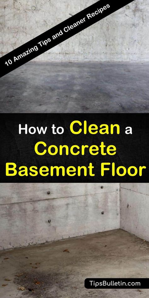 Cleaning Concrete Floors, Concrete Basement Floors, Concrete Basement, Basement Decoration, Clean Concrete, Old Basement, Dream Basement, Basement Laundry Room, Cleaning Painted Walls