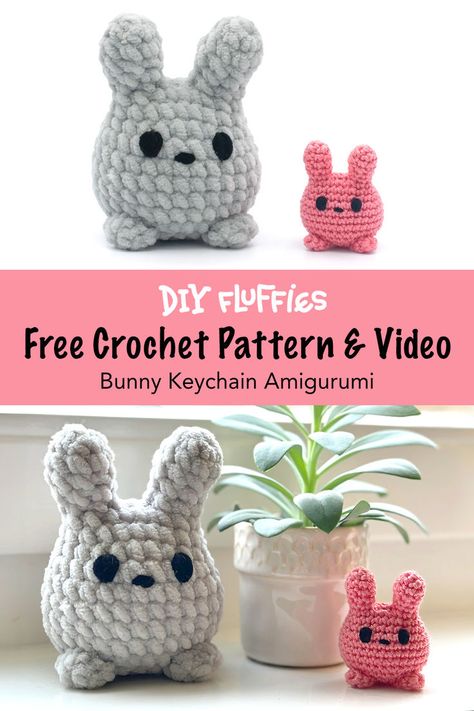 Free Bunny Crochet Pattern, Crochet Easter Basket, Bunny Keychain, Bookmark Crochet, Bunny Crochet Pattern, Crochet Keychain Pattern, Bunny Crochet, Crochet Bookmarks, Fun Crochet Projects