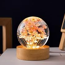 Cute Night Lights, Led Flower, Ball Lamps, Flower Carving, 3d Crystal, Flower Crystal, Dandelion Flower, Forever Flowers, Sphere Ball