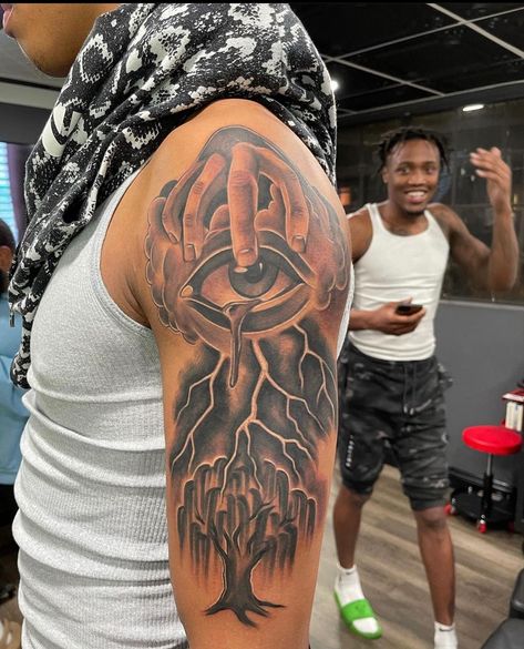 Tapout Tattoo Ideas, Cheap Forearm Tattoos For Men, Upper Arm Quote Tattoo, Tattoo Ideas First Time, Black Male Tattoo Ideas, Unisex Tattoo Ideas, Good Vs Bad Tattoo, Arm Sleeve Tattoo For Men Unique, Sleave Ideas Men