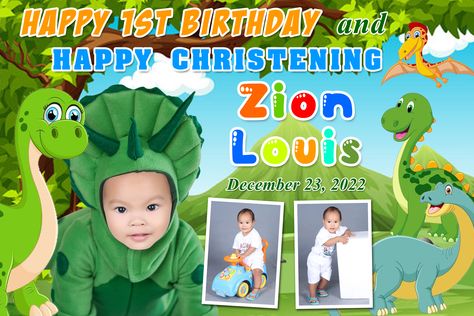 Dinosaur Tarpaulin Layout, Tarpaulin Ideas, Tarpaulin Layout, Birthday Tarpaulin, Happy 3rd Birthday, Happy 1st Birthdays, Dinosaur Birthday, 3rd Birthday, Dinosaurs