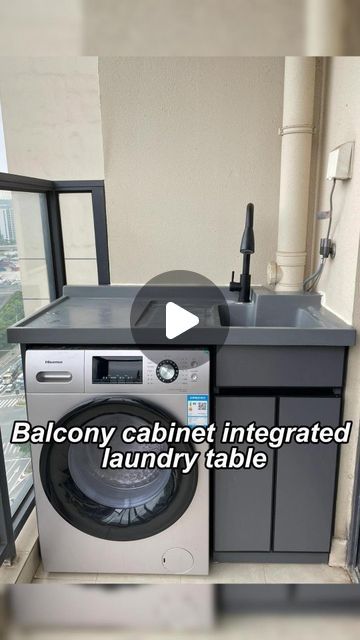 Alead Home Kitchen Cabinets & Closets on Instagram: "Balcony cabinet integrated laundry table
#cabinet#cabinets#customkitchencabinets#balcony#cabinetdesign#interiordesign#furnituredesign #furniture#furnituremaker#diy#art#love" Balcony Laundry Ideas, Laundry Table, Closet Cabinets, Balcony, Laundry Room, Diy Art, Home Kitchens, Kitchen Cabinets, New Homes