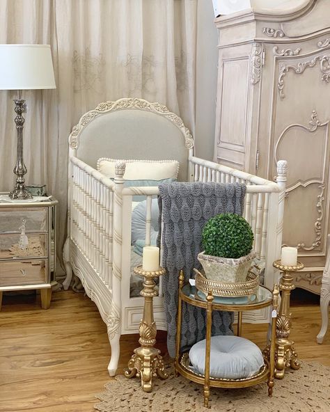 Rococo Decor on Instagram: “⚜️Your baby will feel like absolute royalty sleeping in the French Le Bain Upholstered Cot. Handcrafted from solid mahogany it features…” Rococo Nursery, Rococo Decor, French Country Design, Nursery Baby Room, Country Design, Solid Mahogany, Rococo, Teak Wood, Bassinet