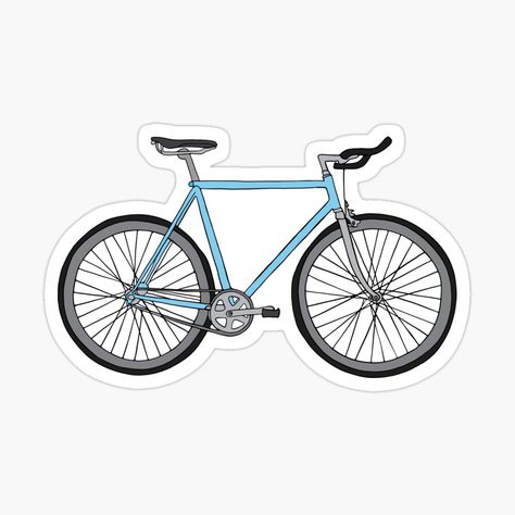 Get my art printed on awesome products. Support me at Redbubble #RBandME: https://www.redbubble.com/i/sticker/Bicycle-by-murialbezanson/55017313.EJUG5?asc=u Blue Stickers Aesthetic, Bicycle Aesthetic, Bicycle Stickers, Blue Stickers, Bike Sticker, Preppy Stickers, Bike Aesthetic, Bike Stickers, Aesthetic Sticker