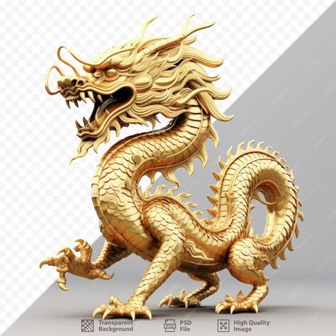 Premium PSD | Isolated golden chinese dragon on transparent background with clipping path Chinese Golden Dragon, Wayne Anderson, Golden Dragon, Gold Dragon, Year Of The Dragon, Chinese Dragon, Chinese Art, Graphic Resources, Transparent Background