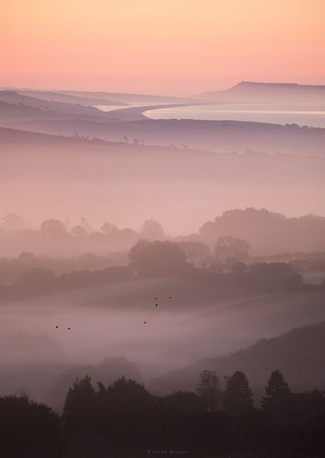 Misty Sunrise, Dawn Lighting Reference, Misty Morning, Misty Dawn, Engagement Themes, Dusk Sky, Relaxation Station, Photography Assignments, Morning Sky