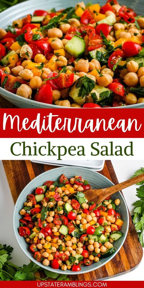 Mediterranean Chickpea Salad Ww Chickpea Salad, Summer Chickpea Salad, Middle Eastern Chickpea Salad, Salmon Chickpea Salad, Chickpea Salad Recipes Healthy, Toasted Chickpea, Family Thanksgiving Ideas, Mediterranean Chickpeas, Toasted Chickpeas