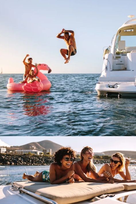 Rent a yacht, boat, or jet ski today and dive into a world of excitement. What are you waiting for? Let the adventure begin! Miami Jet Ski, Party Barge, The Group Chat, Sea Ray Boat, Boating Tips, Ski Boats, Yacht Rental, Water Adventure, Boats Luxury