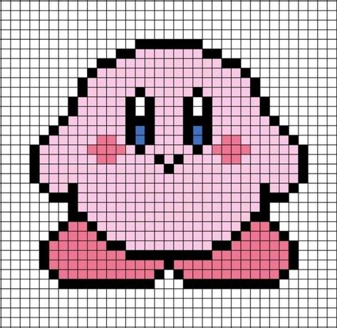 Pixel Art Kirby, Pixel Grid Crochet, Pixel Art Animals, Crochet Rat, Pixel Kawaii, Pixel Art Kawaii, Grid Crochet, Pixel Pokemon, Pixel Grid