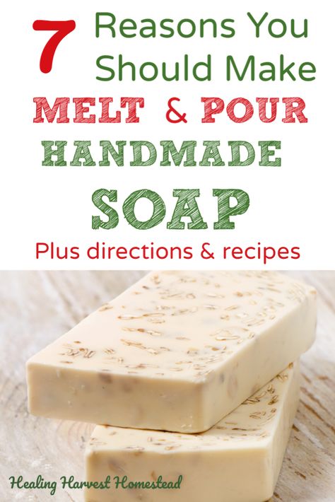 Can you make soap without using lye? Yes! It’s called Melt & Pour handmade soap making. Find out why melt and pour is a great handmade soap making option, plus directions and 5 recipes! These make perfect quick and lovely presents to gift during… Goat Milk Soap Scents, Christmas Goat Milk Soap, Goat Milk Soap Recipe Without Lye, Melt And Pour Goats Milk Soap Recipe, Goat Soap Recipe Homemade, Melt And Pour Soap Recipes Goats Milk, Goat Milk Soap Recipe Homemade, Christmas Soap Recipes, Goats Milk Soap Recipe