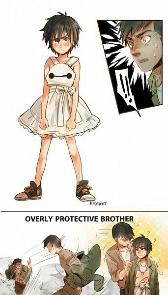 Big Hero 6 Overprotective Brother, Protective Brother, Big Hero 6 Comic, A More, Hiro Big Hero 6, Futurisme Retro, Hiro Hamada, Cartoon As Anime, Film Disney