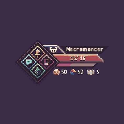 Pixel art UI player action interface with HP, XP bar, spells, collectible items like gold, gem, crown. #pixelart #UI #gameui How To Pixel Art, Save Your Soul, Piskel Art, Pixel Art Tutorial, Arte 8 Bits, Cool Pixel Art, Video Game Design, Pixel Art Characters, Pixel Design