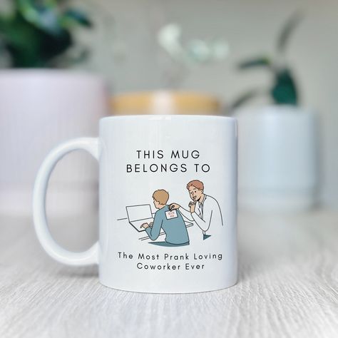 Most Prank Loving Coworker Ever Mug, Funny Coworker Mugs, Mugs for Coworkers, Gifts for Coworkers, Mug Gifts For Coworkers, Prank Lover Mug by EverydayCharacters on Etsy Mugs For Coworkers, Coworkers Gifts, Mug Print, Mug Gifts, Print Ideas, Gifts For Coworkers, Mug, Funny, Gifts