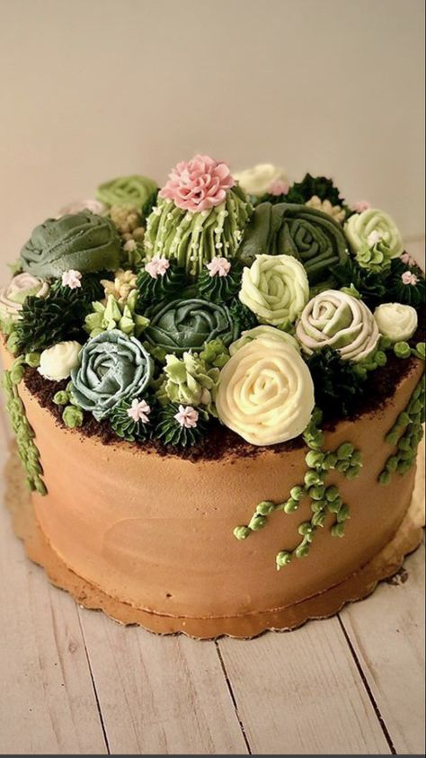 Frosting Succulents, Plant Cakes, Buttercream Succulents, Succulent Cakes, Nature Cake, Mexican Cake, Frog Cake, Frosting Flowers, Succulent Cake