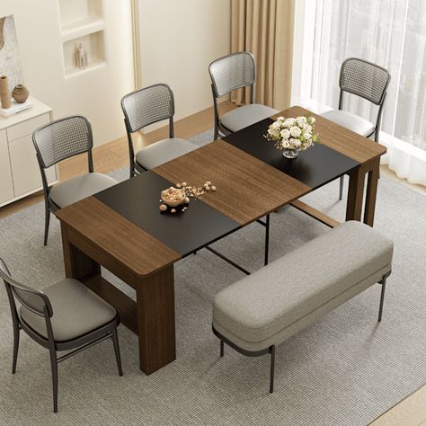 15 Expandable Dining Room Tables Perfect for Small Apartments Extendable Dining Table Space Saving, Dining Table Space Saving, Expandable Dining Room Table, Extendable Dining Room Table, Rectangle Kitchen Table, Expandable Dining Table, Dining Room Tables, Room Tables, Small Dining