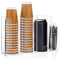 Coffee Shop Supplies, Paper Tea Cups, Cup Organizer, Cup Dispenser, Disposable Coffee Cups, Coffee Cup Holder, Coffee Bars In Kitchen, Acrylic Cups, Lid Organizer