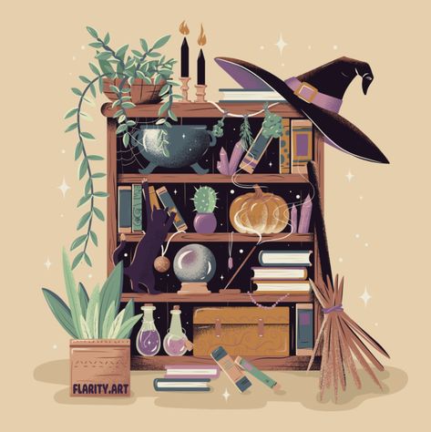 Happy Halloween everyone! 🎃👻 We made it to the end of #inktoberwe2024, thank you @carmen.dmdesign for organizing such amazing prompts. I did not have enough time to do a new art every day, but maybe next year I'll organize myself a little bit better 😁 For the final Witchy prompt, I drew a bookshelf of a witch, with all her favourite books and trinkets 📚 #artportfolio #digitalart #witchtober2024 #digitalillustration #inktober2024 #whimsicalart #clipstudiopaint #art #witchyvibes #autumnvibe... Witch Bookshelf, Bookshelf Illustration, Witchy Illustration, Painted Bookshelves, Art Stand, Witch Books, Clip Studio Paint, We Made It, Witchy Vibes