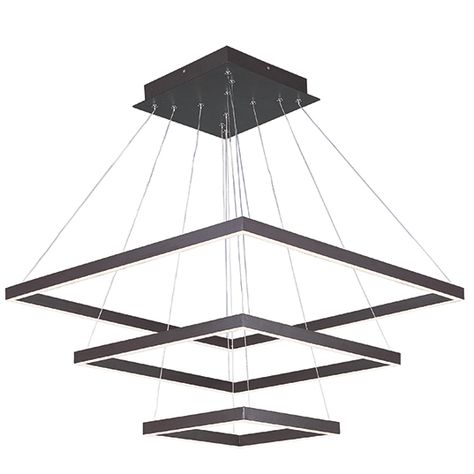 Quad LED 3-Tier Pendant | Pendant | ET2 Online Bronze Pendant Light, Cubist Art, Rectangular Chandelier, Et2 Lighting, Transitional Chandeliers, Farmhouse Pendant Lighting, Multi Light Pendant, Contemporary Chandelier, Led Pendant Lights