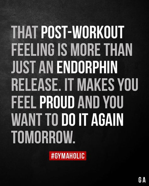 Gymaholic on Instagram: “That post-workout feeling is more than just an endorphin release.” Workout Endorphins Quotes, Post Workout Feeling Quotes, Post Workout Quotes, Endorphins Quotes, Fitness Sayings, Gym Girlie, Lifting Motivation, Change Mindset, Muscle Motivation