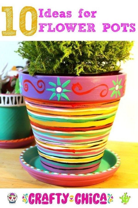 Flower Pots Ideas, Pots Ideas, Flower Pot Art, Terra Cotta Pot Crafts, Painted Pots Diy, Flower Pot Design, Painted Plant Pots, Terracotta Flower Pots, Painted Clay Pots