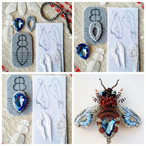 Bead Crafts Diy, Diy Bead Embroidery, Bead Embroidery Tutorial, Brooch Diy, Bead Embroidery Jewelry, Embroidery Jewelry, Sewing Art, Brooches Handmade, Embroidery Tutorials