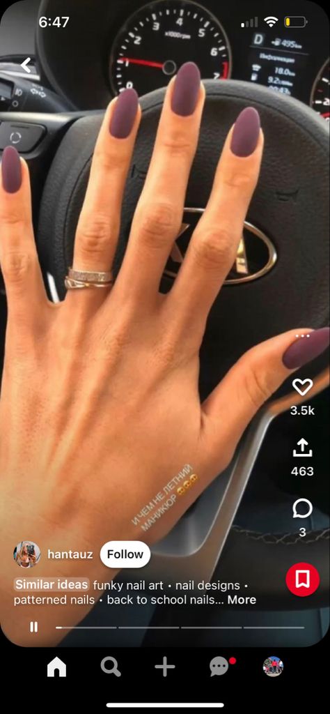 Purple Matte Nails, Matte Purple Nails, Fall Purple, Funky Nail Art, Back To School Nails, Matte Nails Design, School Nails, Nail Patterns, I Feel Pretty