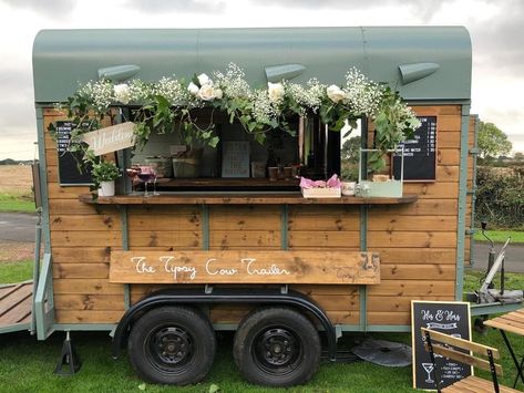 A beautiful converted cattle trailer perfect for rustic barn weddings. Located in East Yorkshire Cattle Trailer Conversion, Cattle Trailer Bar, Flower Trailer, Horse Box Coffee Shop, Horse Trailer Coffee Shop, Horse Trailer Coffee Cart, Flower Horse Trailer, Horse Float Coffee Van, Horse Float Food Truck