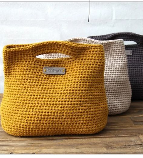 Crocheted Bags, Crochet Bag Pattern Free, Bag Pattern Free, Crochet Hook Set, Crochet Diy, Crochet Tote, Tunisian Crochet, Crochet Bag Pattern, Crochet Bags