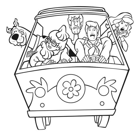 Scooby Doo Tattoo, Scooby Doo Coloring Pages, Cars Coloring Pages, Cartoon Coloring Pages, Disney Coloring Pages, Cool Coloring Pages, Coloring Book Art, Cute Coloring Pages, Halloween Coloring