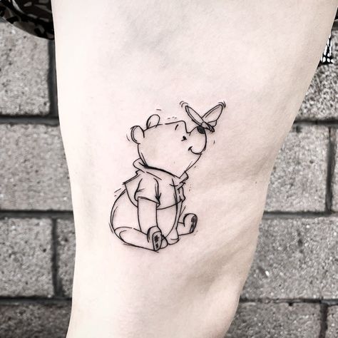 Simple Winnie the Pooh Tattoo -11____13 Traditional Winnie The Pooh, Pooh Tattoo Ideas, Winnie The Pooh Tattoo Ideas, Black And Grey Traditional, Winnie The Pooh Tattoo, Pooh Tattoo, Winnie The Pooh Tattoos, Bird Tattoos For Women, Disney Sleeve