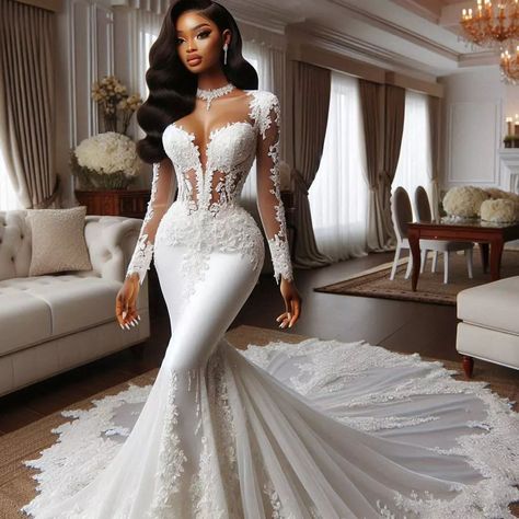 Nanice Weddings | Wedding dresses in Accra | 😍 Shimmer, sparkle, and strut – BECAUSE ORDINARY IS NOT IN OUR VOCABULARY! ✨ Double tap if you agree💃 #GlamGameStrong! 🌟💃✨… | Instagram Black People Wedding Dresses, Elegant Wedding Dress Ballgown, Latest Wedding Gowns, African Bridal Dress, Glam Wedding Dress, Weddings Dresses, Plus Wedding Dresses, Long Sleeve Bridal Gown, Brides Dress