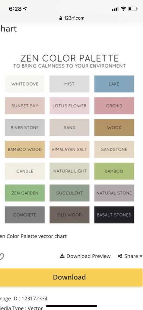 Meditation Colour Palette, Zen Room Wall Color, Zen Room Colors Colour Palettes, Meditation Room Wall Color, Modern Spa Decor Ideas, Zen Den Bedroom, Massage Therapy Rooms Ideas Diy, Calming Color Palette Bedrooms, Zen Color Scheme