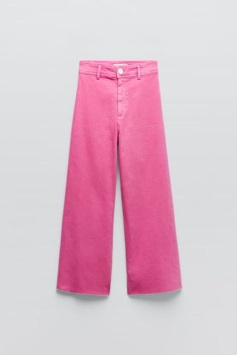 Zara Marine Straight Jeans Outfit Pink, Zara Zw The Marine Straight Jeans, Zara Marine Straight Jeans Outfit Green, Hot Pink Zara Jeans, Zara Straight Marine Jeans, Purple Zara Jeans, Cute Zara Jeans, Preppy Zara Jeans, Preppy Zara Finds