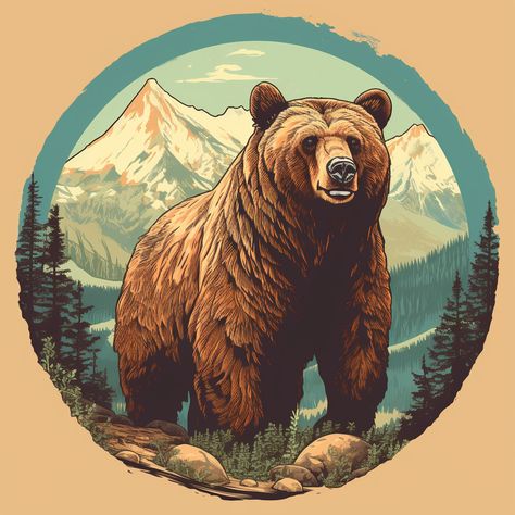 🐻The California Grizzly Bear 🤩is a majestic symbol of the American West🗻. Found primarily in the Golden State, this powerful creature is one of the largest land-dwelling carnivores in North America. 💔Despite its imposing presence, the California Grizzly is an endangered species, its population having been greatly reduced by hunting and habitat loss. With conservation efforts, however, this majestic symbol of the American West may still have a chance to thrive. 🤞 California Bear Tattoo, Grizzly Bear Illustration, California Bear Tattoos, Fantasy Bear, California Grizzly Bear, Tree Knot, Elk Drawing, Scenery Watercolor, Brown Bear Art