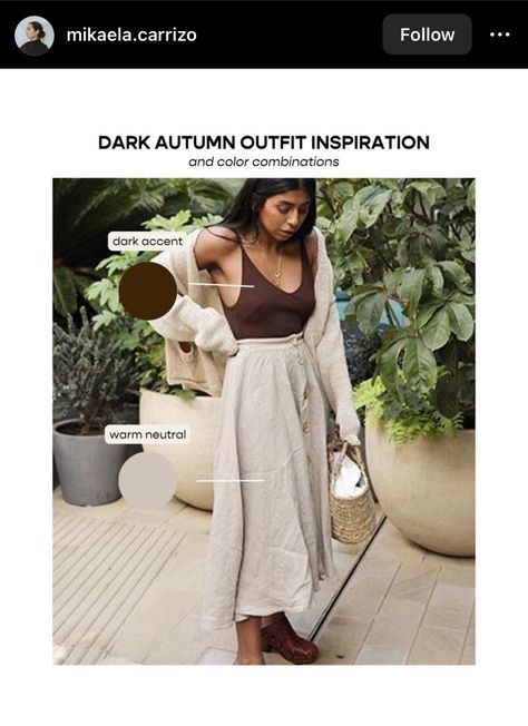 Autumn Summer Outfits, Wardrobe Color Guide, Deep Autumn Palette, Autumn Color Palette Fashion, Deep Autumn Color Palette, Autumn Skin, Deep Autumn, Seasonal Color Analysis, Dark Autumn